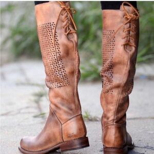 Bed/Stu Cambridge knee high riding boots tan Driftwood Sz 11